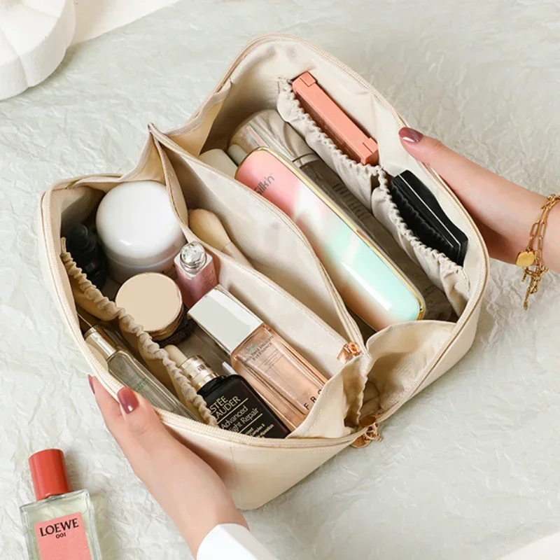 Large Capacity Cosmetic Bag Cosmetic Storage Bag PU Leather Portable Travel Toiletry Bag Women Cosmetic Bag Toiletries Organizer - Image 3