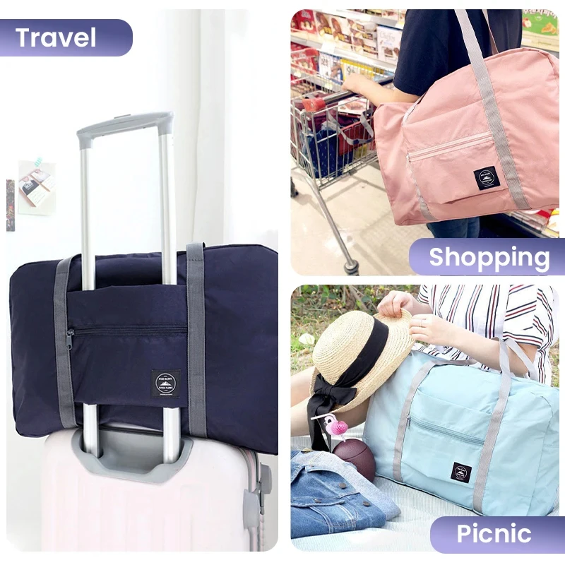 Foldable Travel Duffel Bag for Airlines Carry on Bag for Women and Girls Lightweight Large Capacity Sports Weekend Trip Overnigh - Image 3