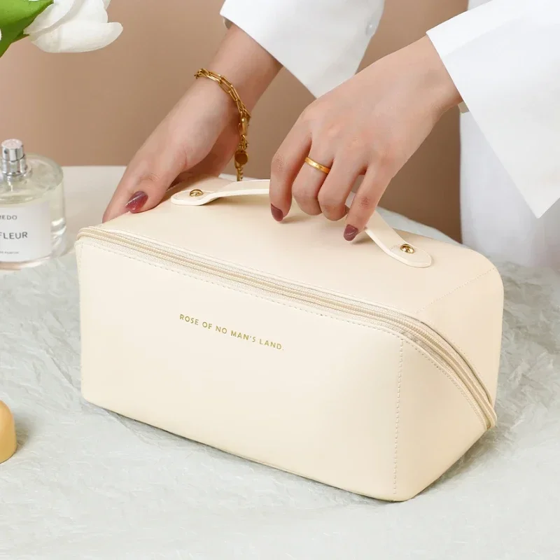Large Capacity Cosmetic Bag Cosmetic Storage Bag PU Leather Portable Travel Toiletry Bag Women Cosmetic Bag Toiletries Organizer - Image 6
