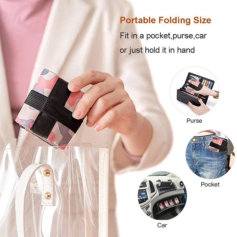 Foldable Storage Bag With Handle Portable Travel Camouflage Handbags Large Capacity Shopping Bag - Image 2